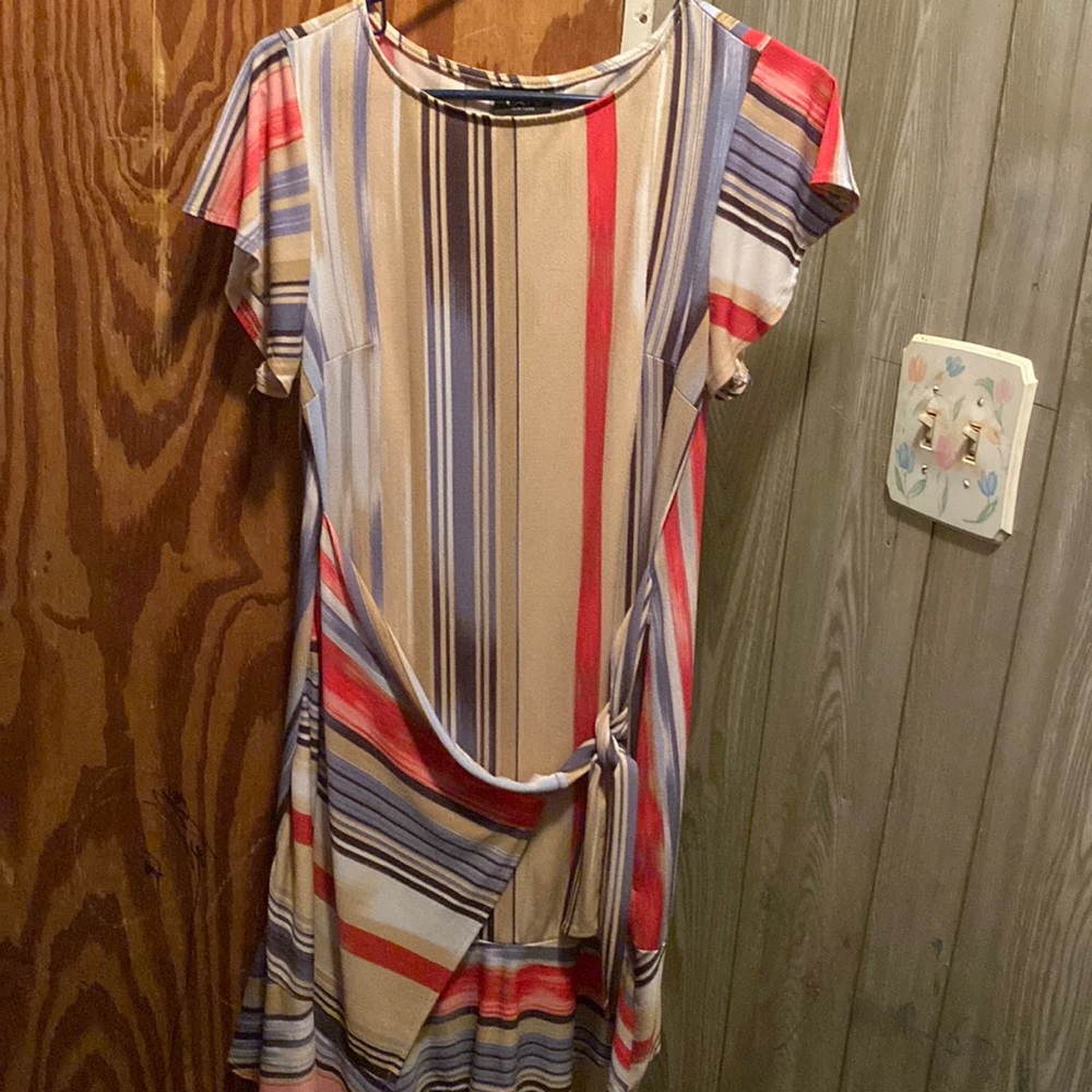 Multi-Colored Short Sleeve Dress